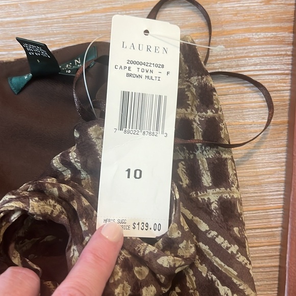 NWT,Lauren Ralph Lauren,Split-Front Patterned Skirt, Completely Lined,Size 10 - Picture 4 of 9